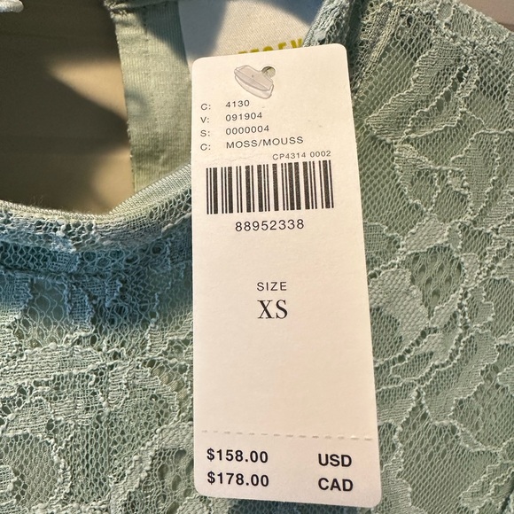 Anthropologie Maeve Mock Neck Lace Mini Dress in Moss Green - Picture 8 of 10